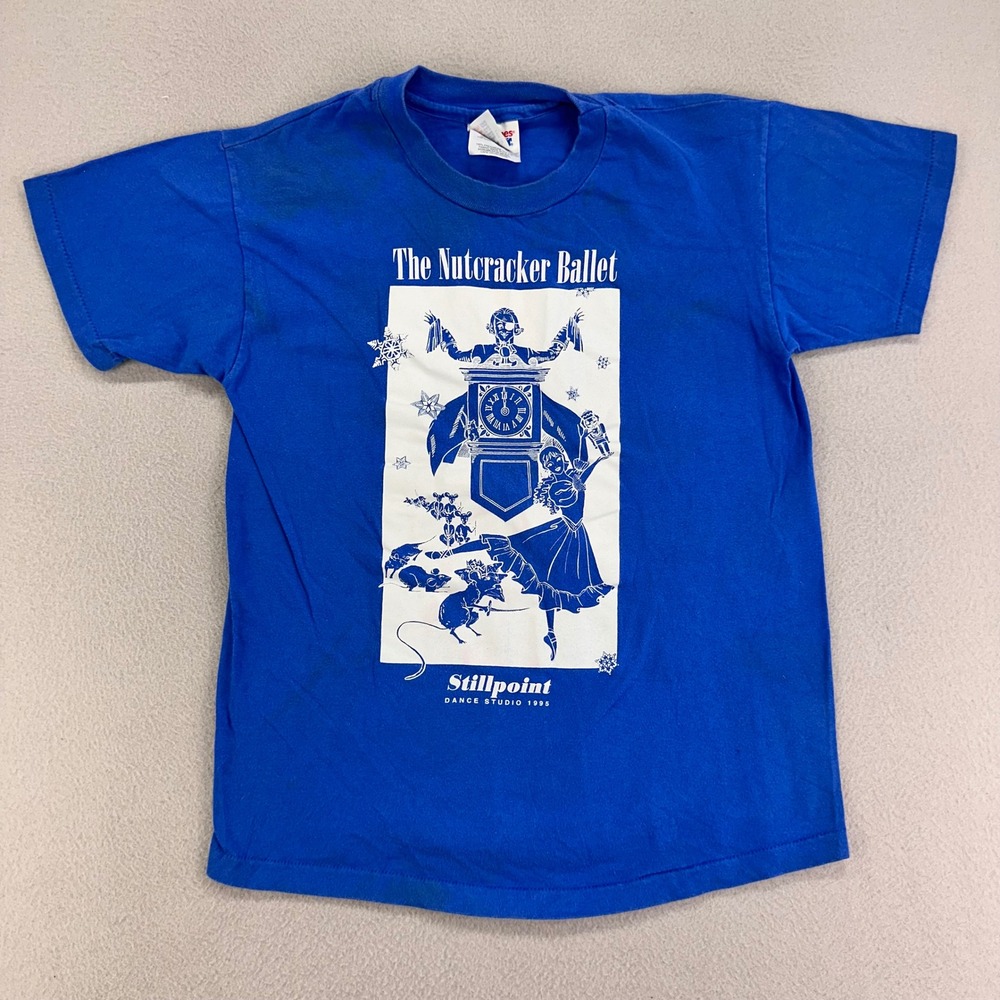 VTG 1995 The Nutcracker Ballet T-Shirt Youth Large Blue Single Stitch Theater
